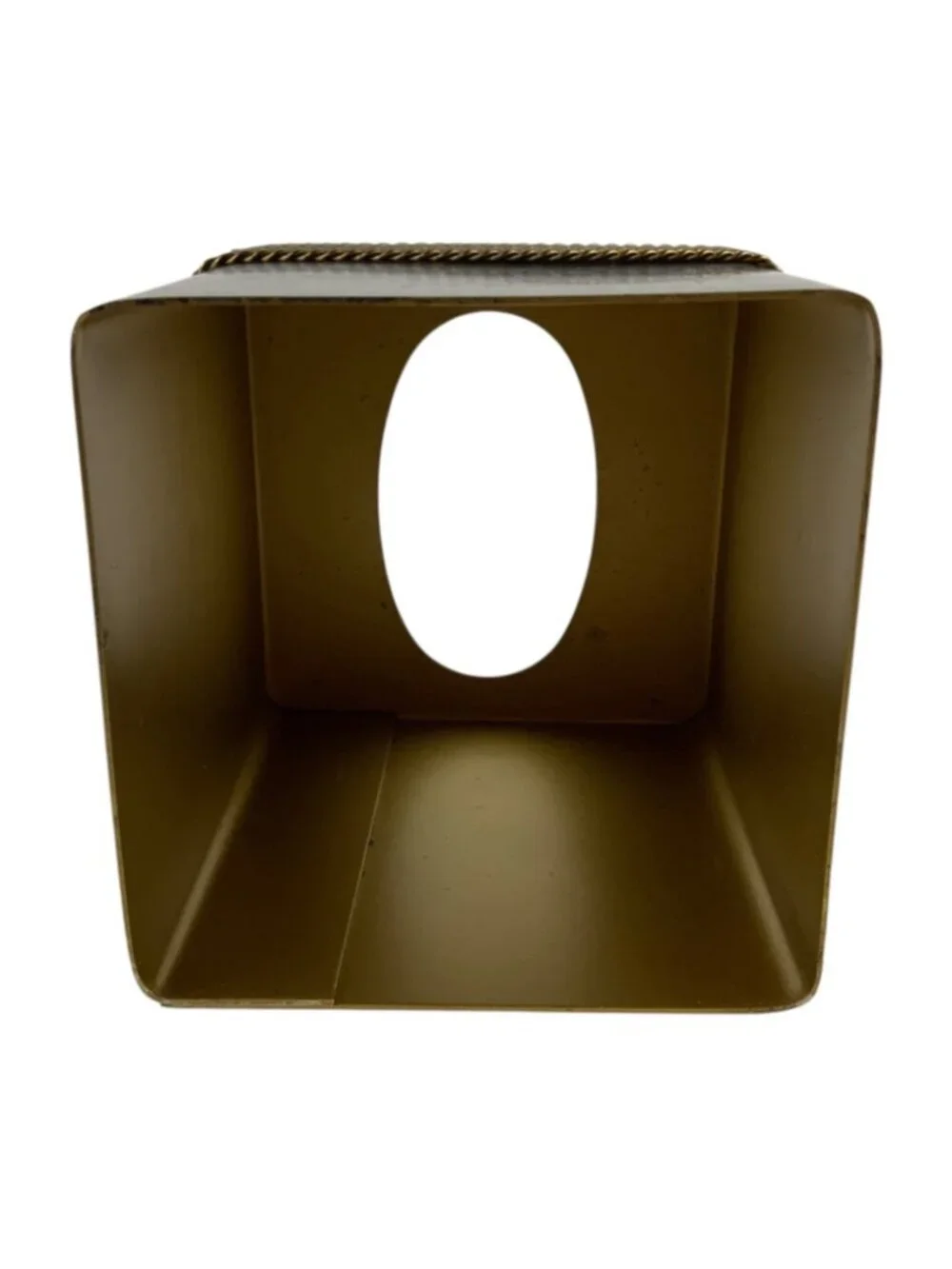Heavy Brushed Gold Metal Tissue Box Cover With Decorative Mesh Accent